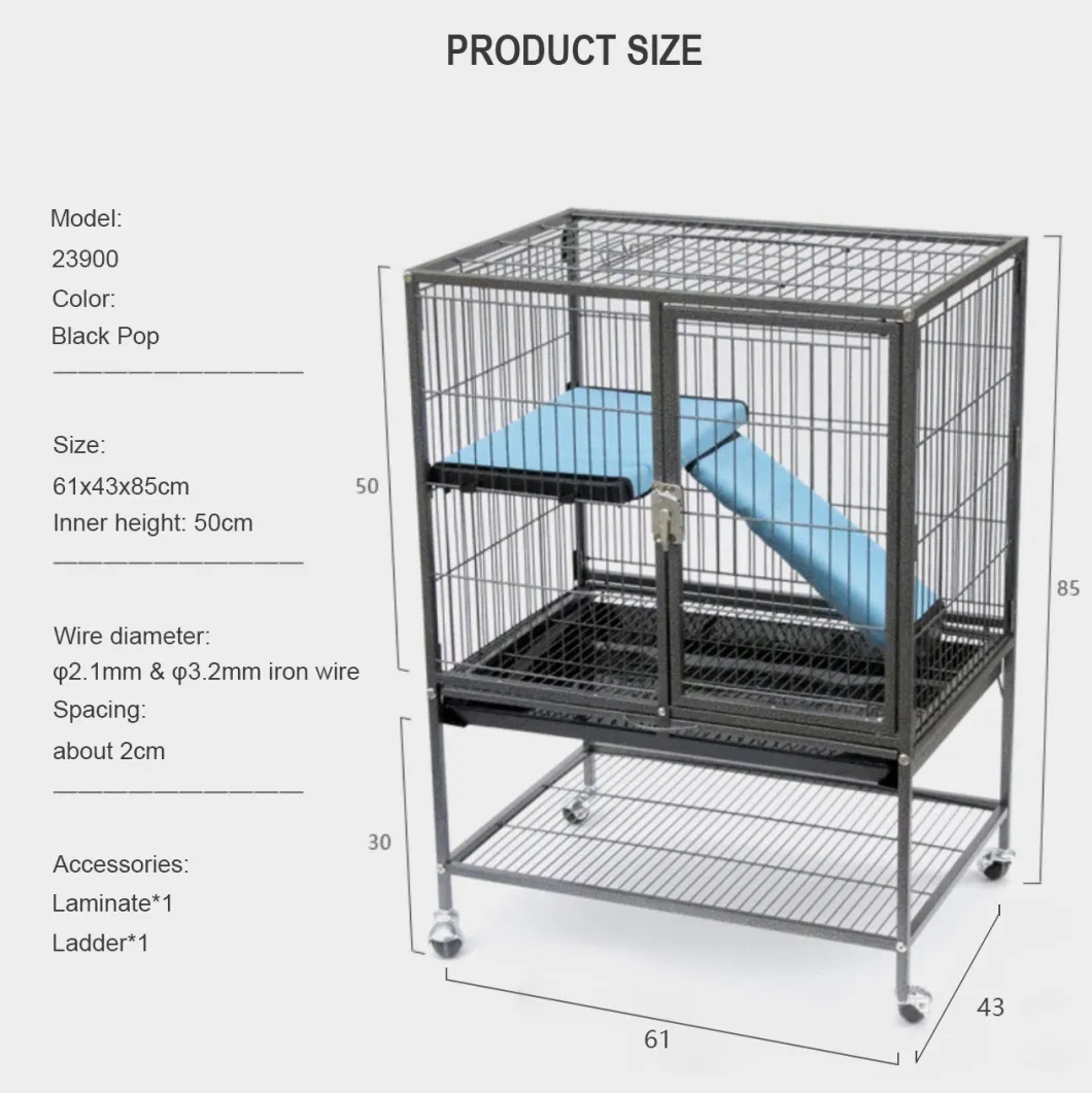 High Quality Top-Open Door with Stainless Steel Wire Small Pet Cage Outdoor Metal for Cat Rabbit Hamster Cage