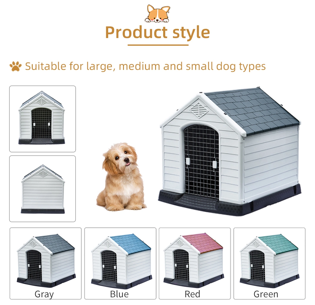 Good Performance Wholesale Modern PP Outdoor Dog House Plastic Dog House Roof Skylight Window Heated Dog Kennel