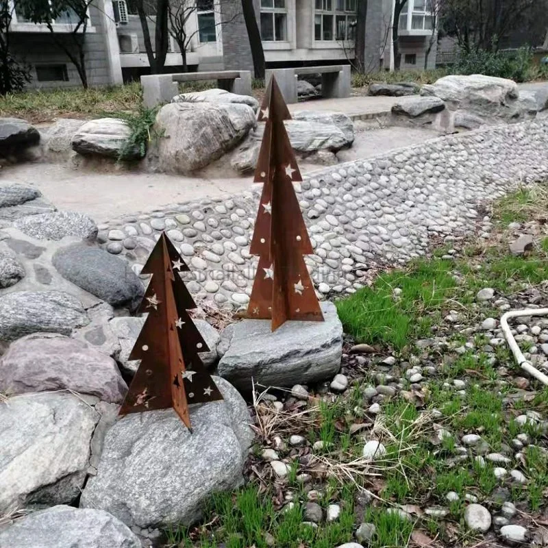 Garden Ornaments Rusty Metal Christmas Tree in Corten Steel