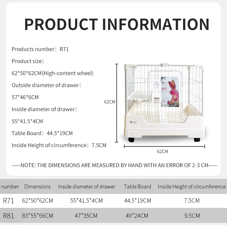 Good Quality Convenient Enclosed Pet Rabbit Cage for Rabbit Crate Outdoor Cage Pet Cage