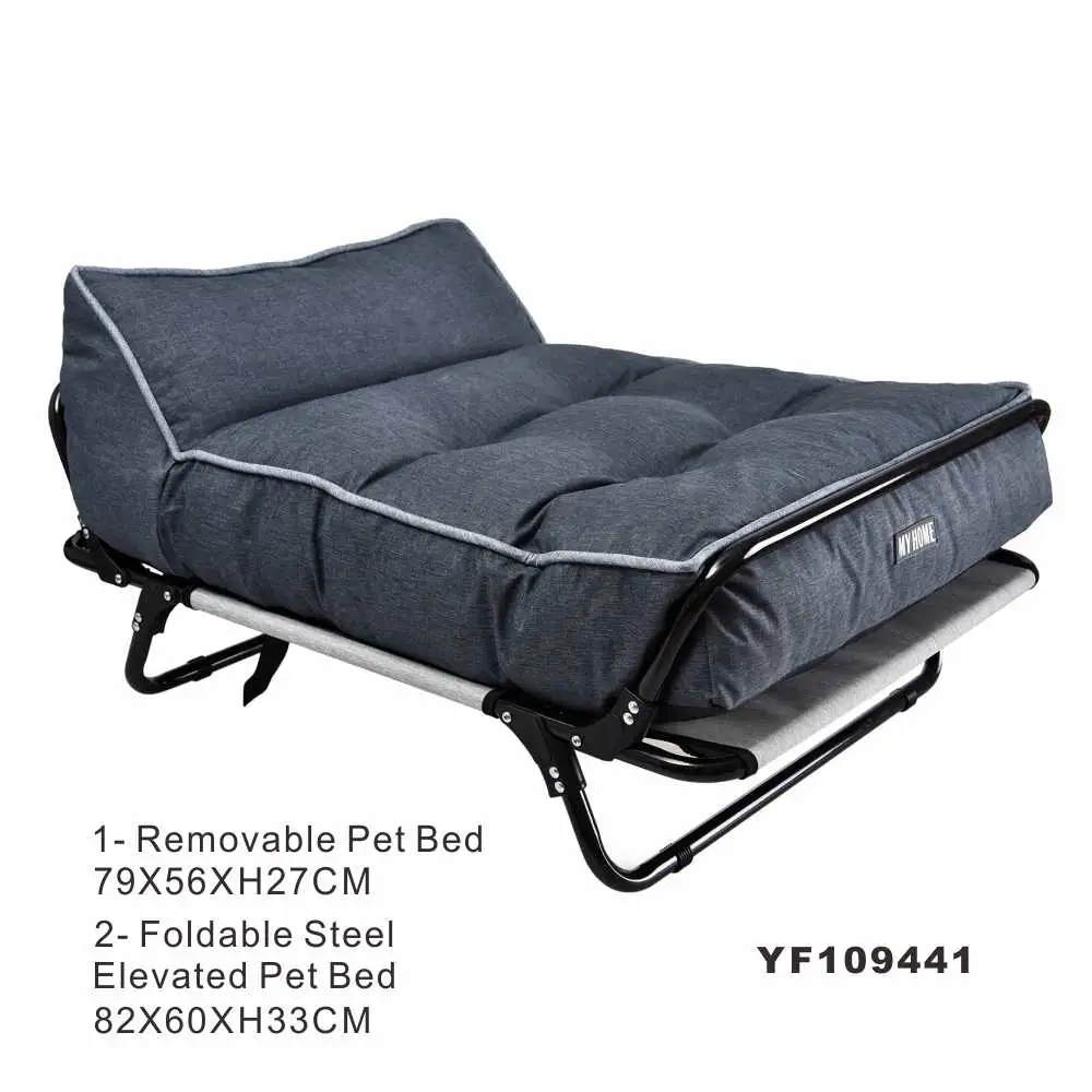 Outdoor Travel Foldable Steel Frame Elevated Pet Dog Bed