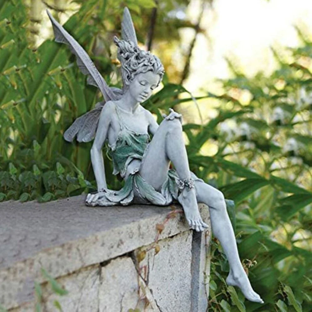 Fairy Statue Ornament Porch Sculpture Yard Garden Decoration Ci25193