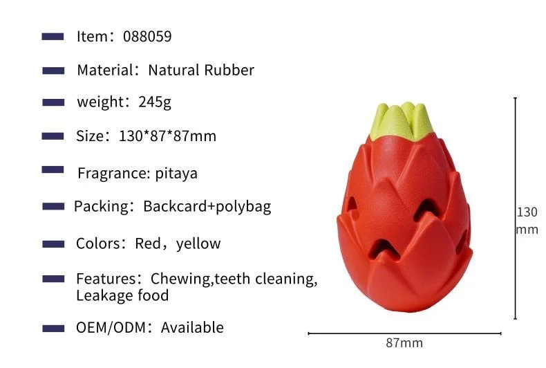 Voovpet Dog Chew Toys for Aggressive Chewers Large Breed, Tough Dog Toys Large Breed, Indestructible Dog Dental Chew for Large Medium Dogs-Pitaya