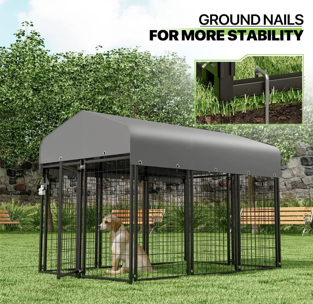 Outdoor Wire Dog Kennel Playpen Crate with Lockable Door for Small/Medium Dog or Puppy Playpen Rabbit Run House Enclosure