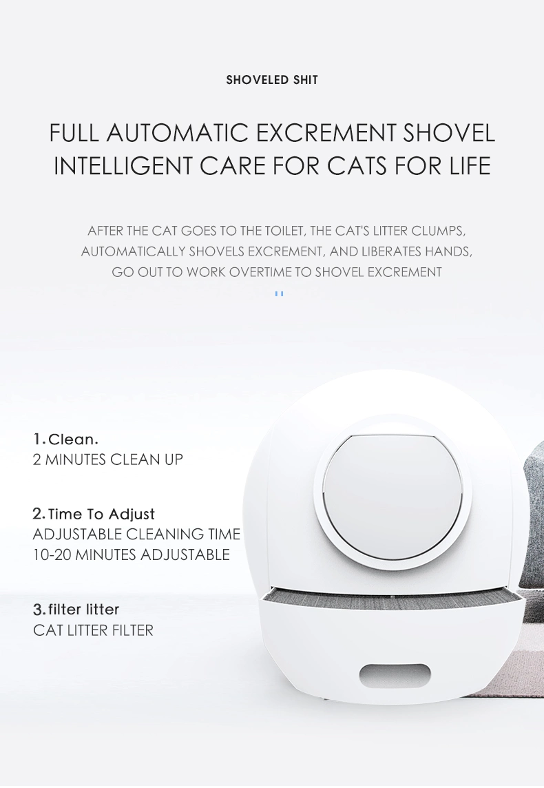 Multi Intelligent Function Smart WiFi Control APP Phone Remote Cat Litter Tray Box Automatic Cleaning Health Monitoring Cat Toilet Quiet Work Cat Litter Box
