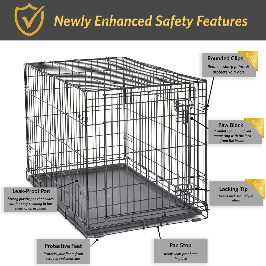 Stainless Steel Foldable Stackable Travel Pet Cages Metal Kennels for Dogs Cats