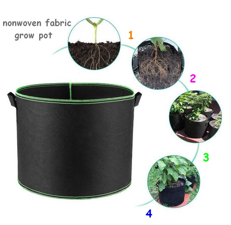 Breathable Fabric Aeration Pots, Thickened Garden Fabric Grow Bags 3/5/7 Gallon with Sturdy Handles for Garden Indoor Plants