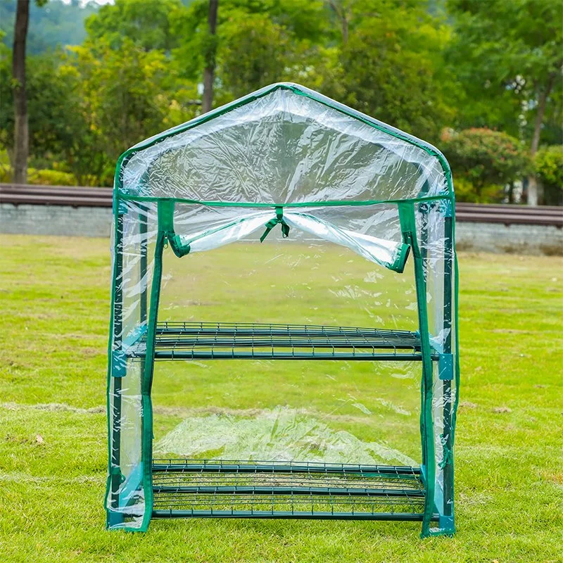 2 Tiers Portable Garden Greenhouse Indoor Outdoor PVC Cover Garden Mini Greenhouse