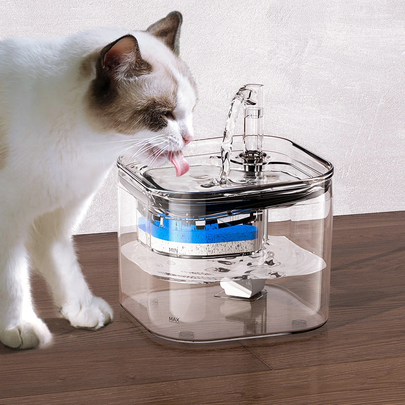 Automatic Water Dispenser Circulating Flow Water Intelligence Induction Pet Water Filter, Cat Water Purifier Constant Temperature Heating Transparent Wbb17990