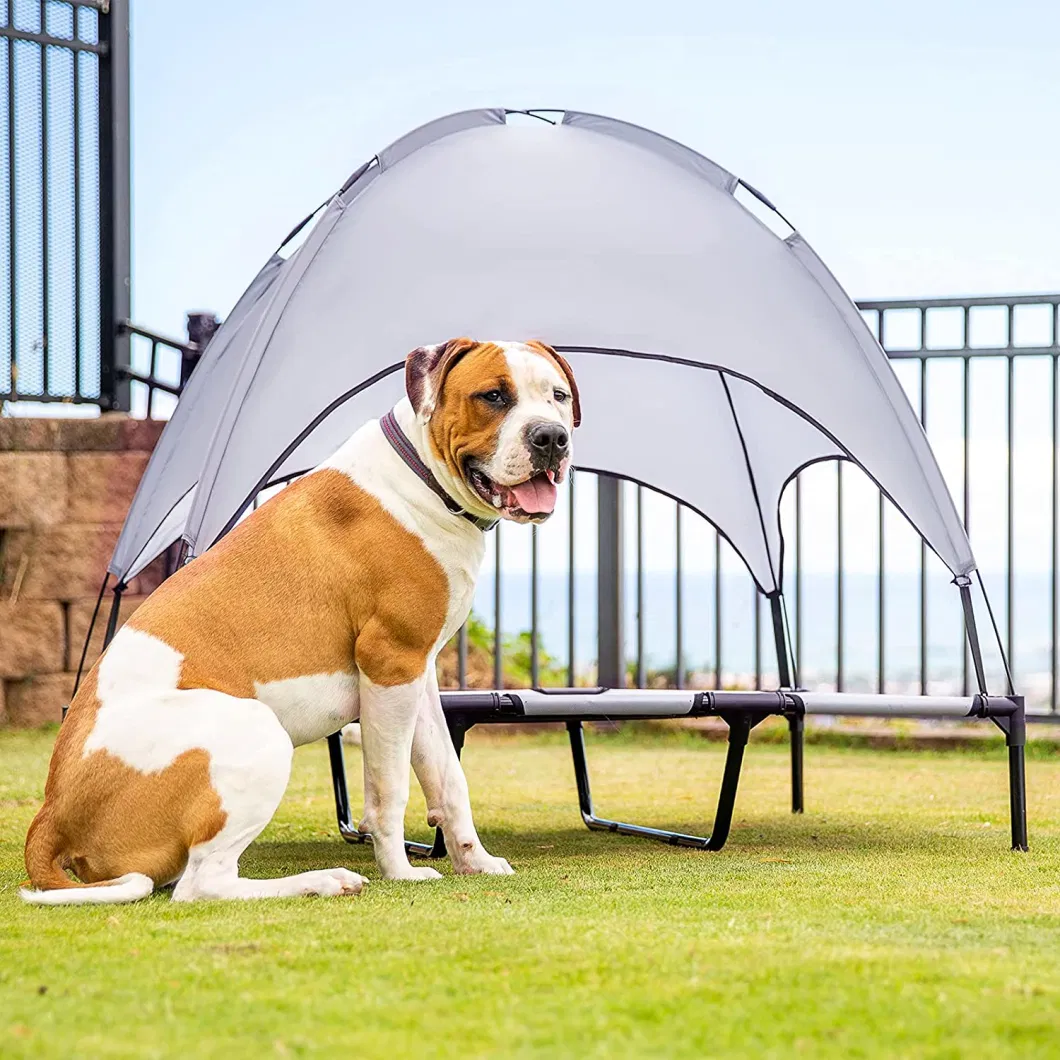 Outdoor Dog Bed Elevated Pet Cot with Canopy