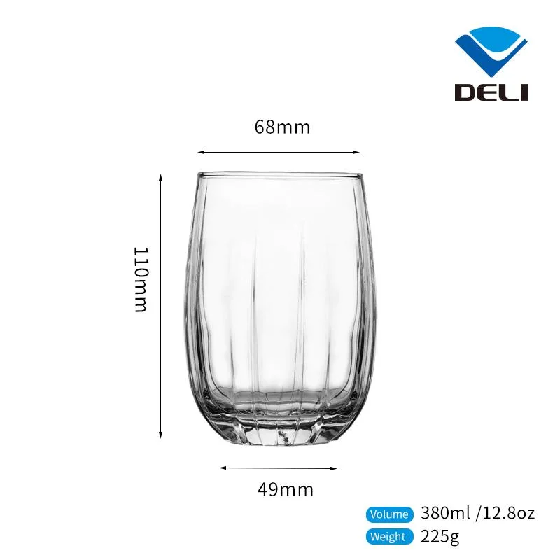 Wholesale 12.9oz 380ml Insulated Red Wine Compost Glass Mugs Clear Drinking Tumblers for Gift Set