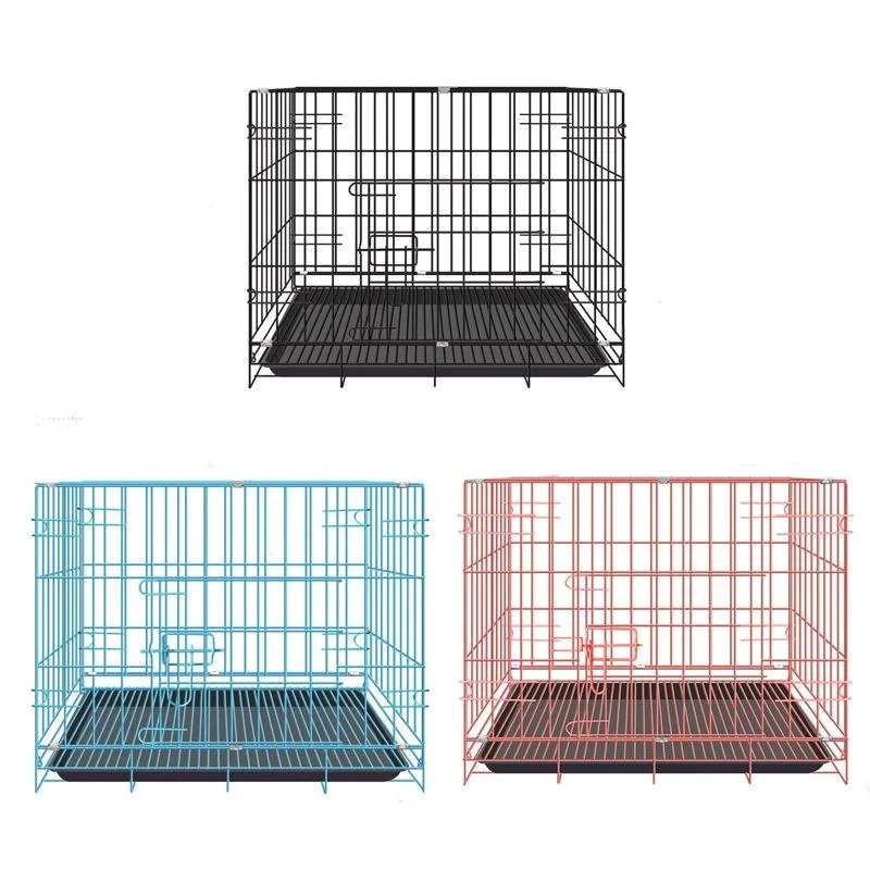 Various Size Heavy Duty Pulleys Thickened Stainless Steel Folding Dog Cage Pet Cage