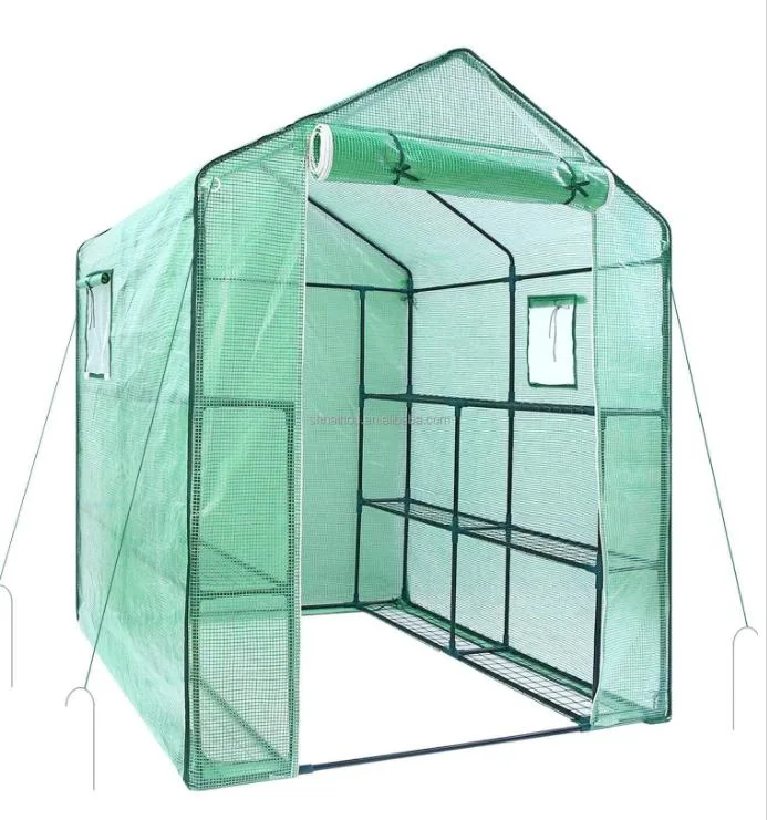 2 Tier Mini Greenhouse PVC Cover Garden Green House