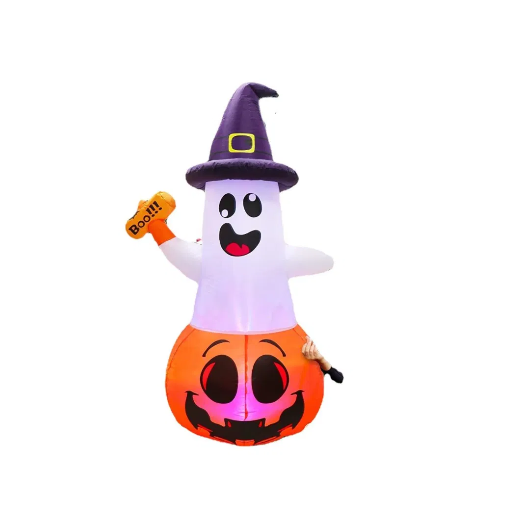Ourwarm LED Light Waterproof 5FT Pumpkin Ghost Halloween Party Supplies Yard Outdoor Inflatables Decoration