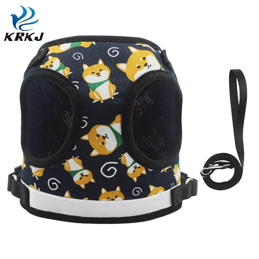 Tc1225 Safety Reflective Printed Harness Pet Leash for Dogs