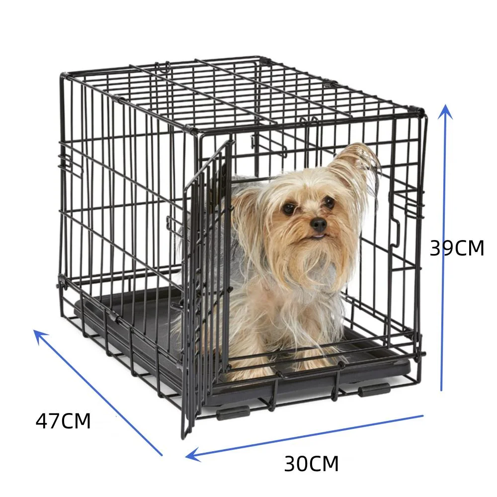 Collapsible Double Doors 18 Inch Tray Dog Crate for Pet Traveler