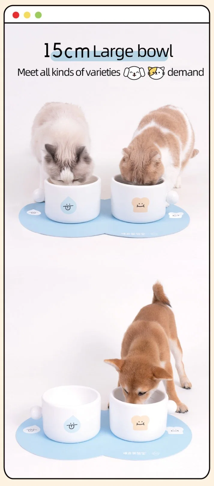 Round Water Food Cup Ceramic Cartoon Bowl Cartoon Cute Food Bowl Ceramic Cat Bowl
