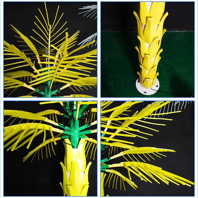 Custom Voltage 24V 110V 220V Other LED Lighting Decoration Artificial LED Tree Decoration Events Wedding Artificial Landscaping LED Palm Tree Plants Lights