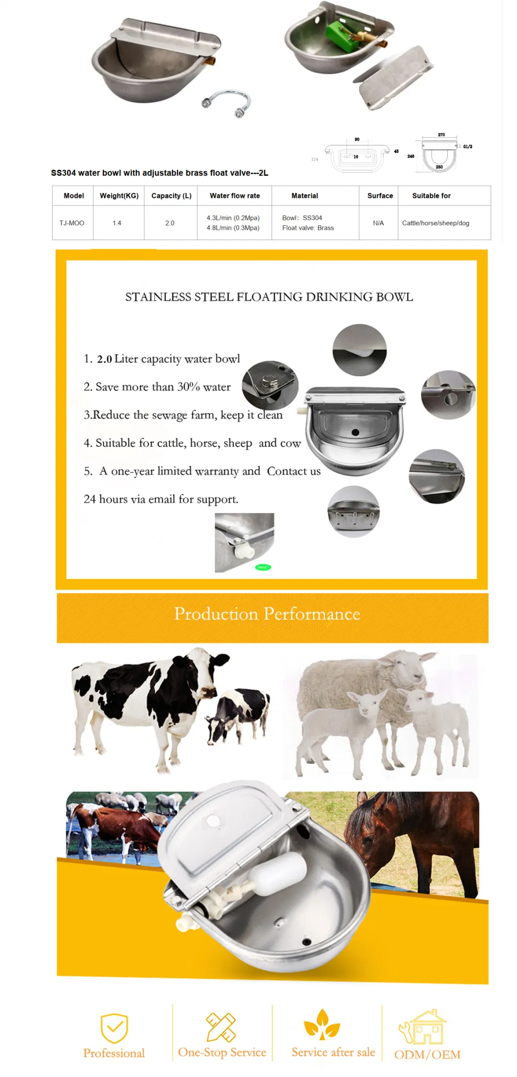 Save More Than 30% Water and Do Not Pollute Tank Drinking Bowl Stainless Steel Waterer Trough