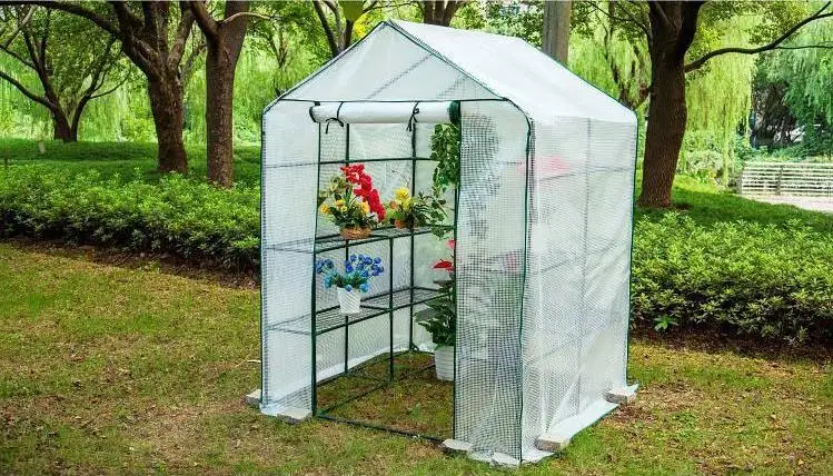 3 Tiers 12 Shelves Stands Small Shelving Green Garden Greenhouses Outdoor Portable Greenhouse