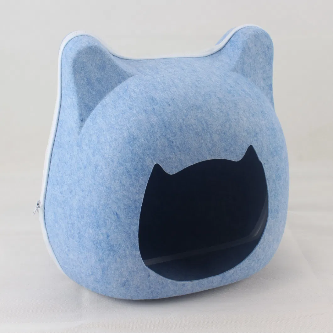 Blue Kitten Shape Pet Cage Donut Cat Tunnel Bed Pets House Amazon Hot Selling Cat Bed Visible Cat Cages for Outdoor Bag