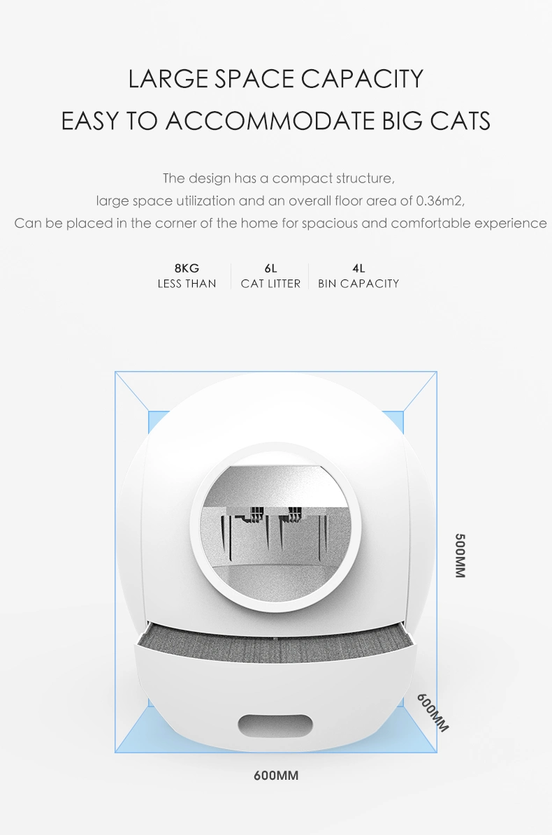 Multi Intelligent Automaitc Setting Large Space Cat Litter Tray Box Auto Shovel Cleaning Smart WiFi Control Cat Litter Basin UV Light Sterilizing Cat Litter Box