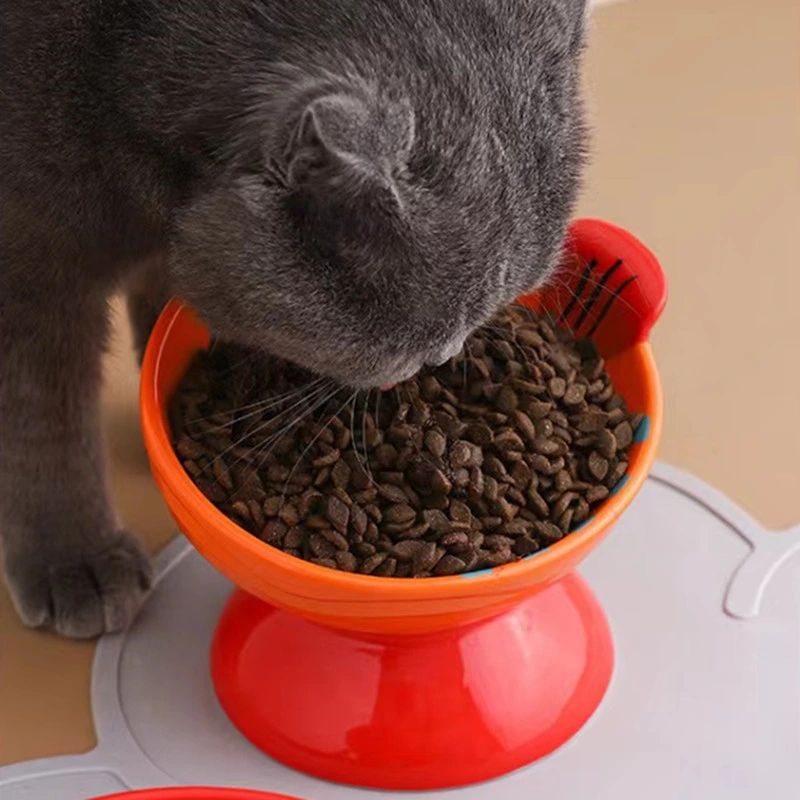 High Appearance Level Ceramic Cat Bowl Protect Cervical Vertebrae Anti-Upset Pet Diagonal Mouth Food Basin High Foot Cat Cat Food Bowl Water Bowl