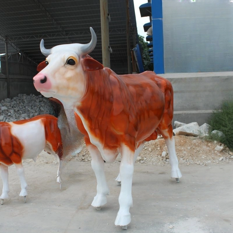 Garden Decorative Resin Life Size Fiberglass Cow Statue