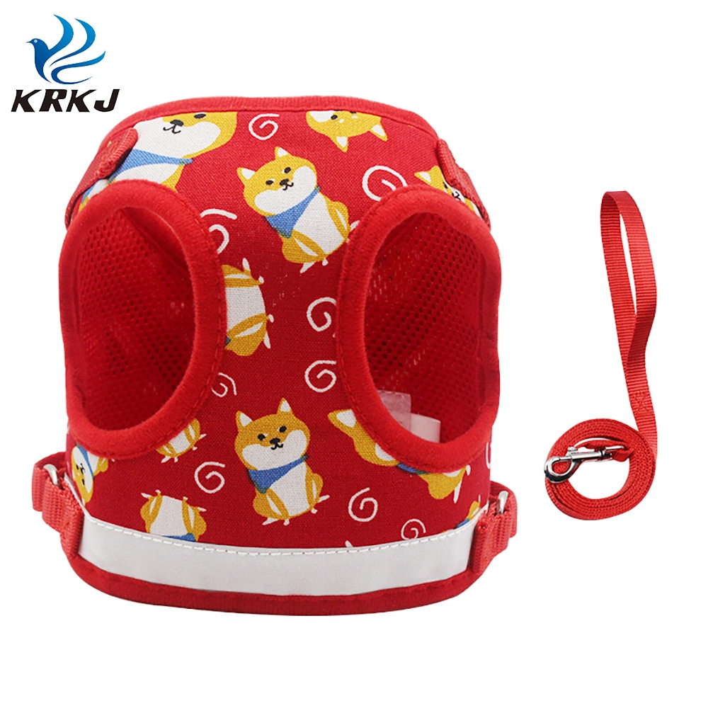 Tc1225 Safety Reflective Printed Harness Pet Leash for Dogs