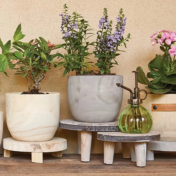 Wooden Plant Pots Standing with Three Legs Planter Pot for Indoor Plants