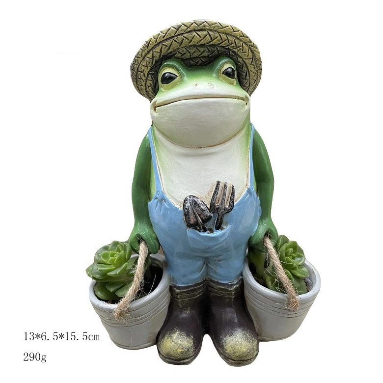 Wholesale Cut Animal Frog Flower Pots Animal Set Outdoor Resin Sculpture Ornaments Resin Crafts Garden Decor Plant Pot