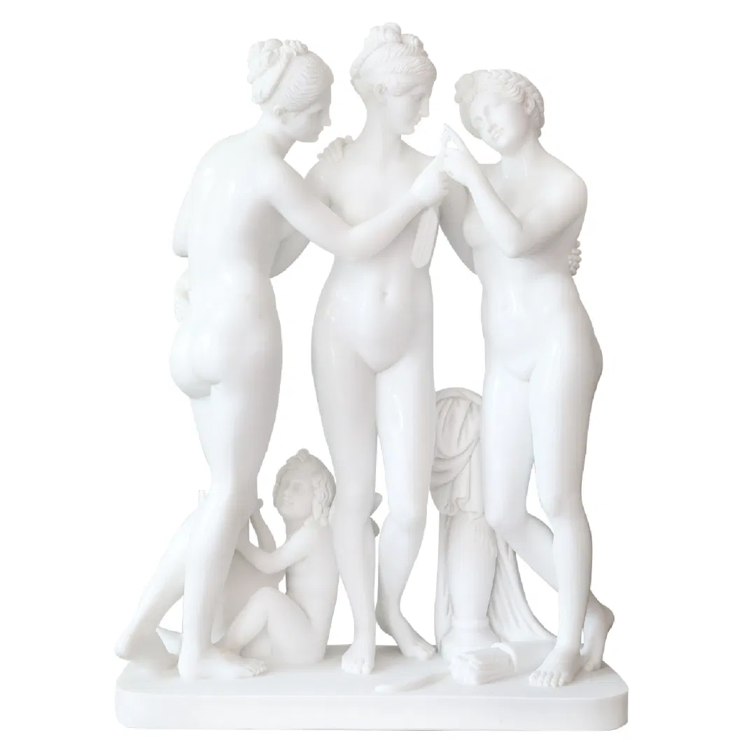 Marble Sculpture Fairy Carving The Graces Home Decoration Statue or Garden Ornament