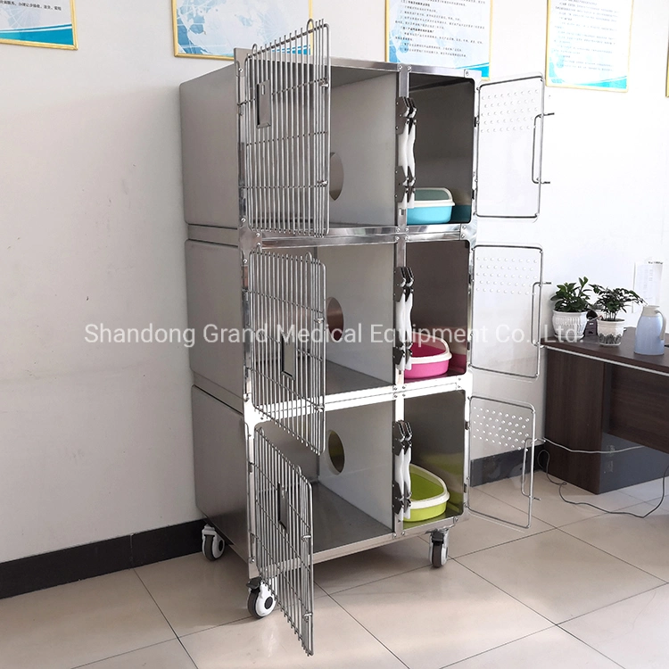 Hot Sale Large Pet Dog Cage Stainless Steel Dog and Cat Crate Heavy Duty Animal Vet House Cage