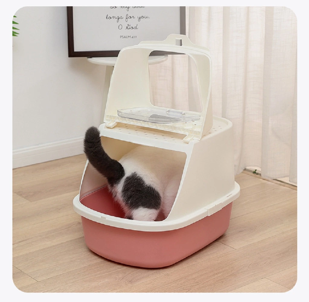 Portable Cat Litter Box with Lid Top Entry Cat Enclosed Litter Box Anti-Splashing and Easy Installation Wbb18238