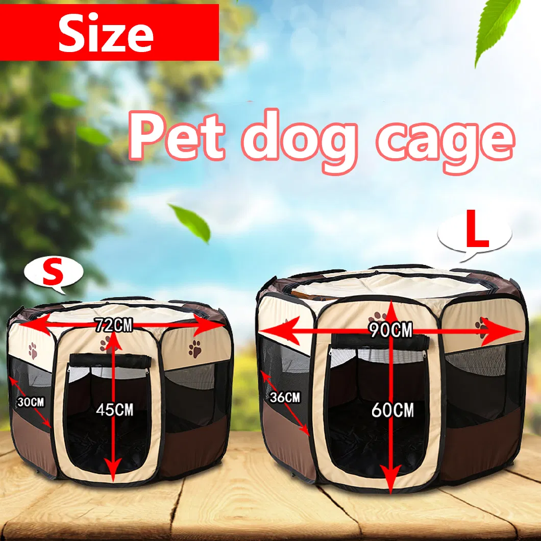 Octagonal Portable Outdoor Kennels Fences Pet Tent Houses Small Large Dogs Foldable Dog Crate