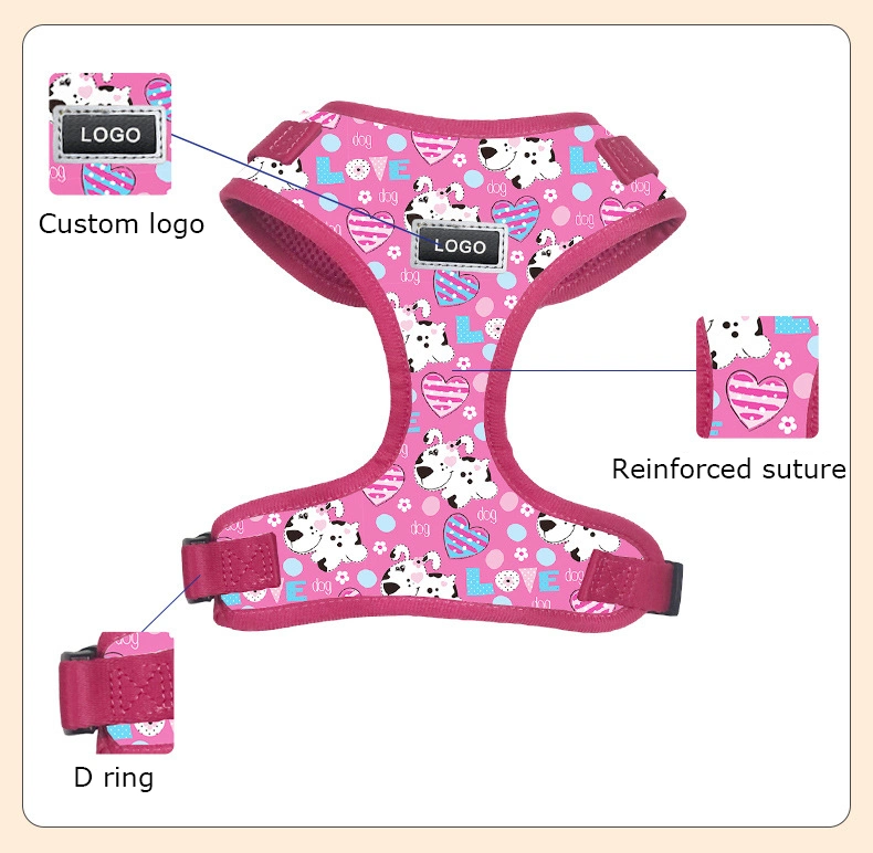 Customized OEM Pet Dog Harness Neoprene Padded Pet Dog Collar Harness Quick Release Multi-Size for Pet Dog