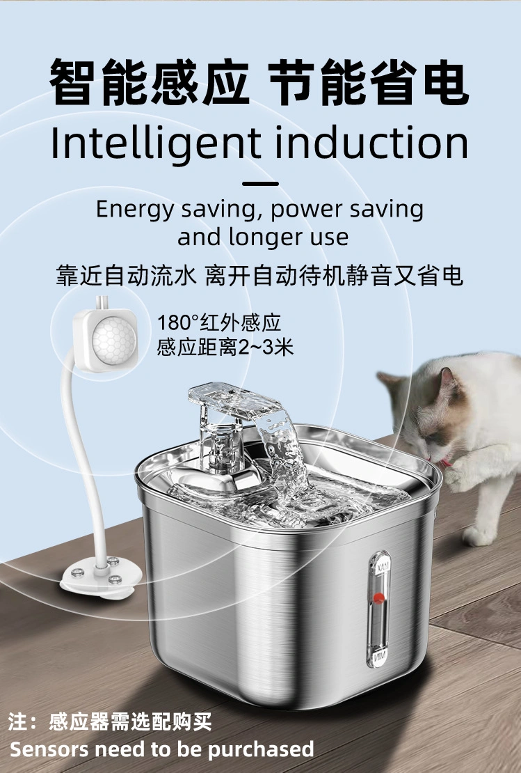 Top Quality USB Cat Dog Pet Drinking Water Dispenser Fully 304 Stainless Steel Automatic Cat Waterer