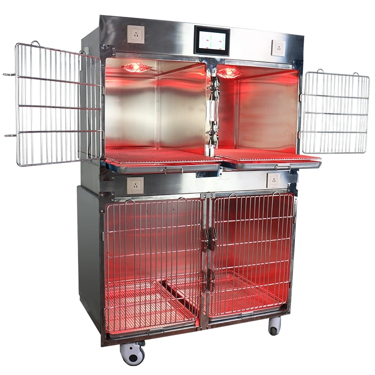 Veterinary Medical Center Stainless Steel Heavy Duty ICU Oxygen Dog Cage Kennel Crate for Sale