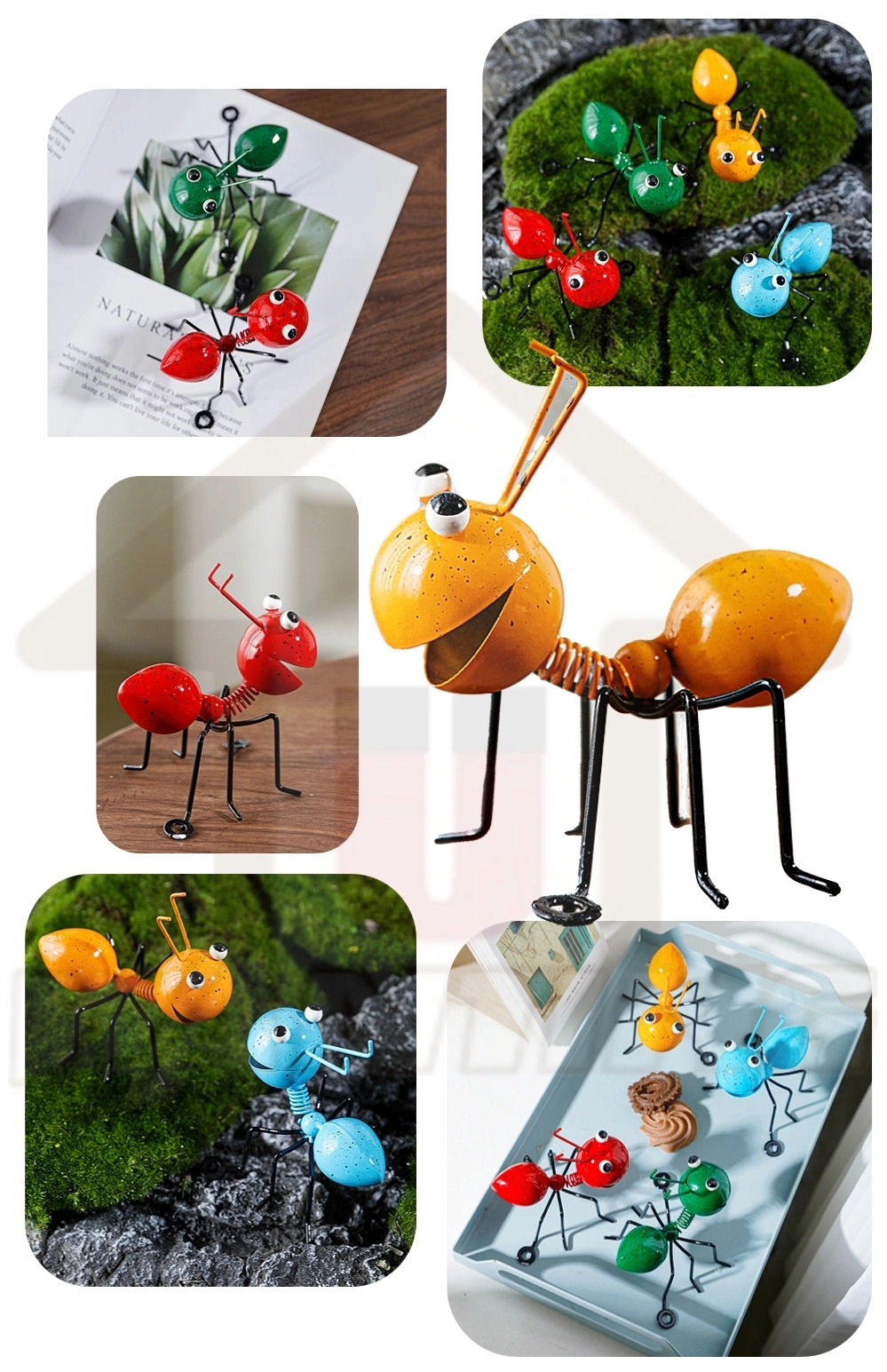 Home Colorful Decoration Metal Ant Cute Ornament Garden Accessories Lawn Yard Decor