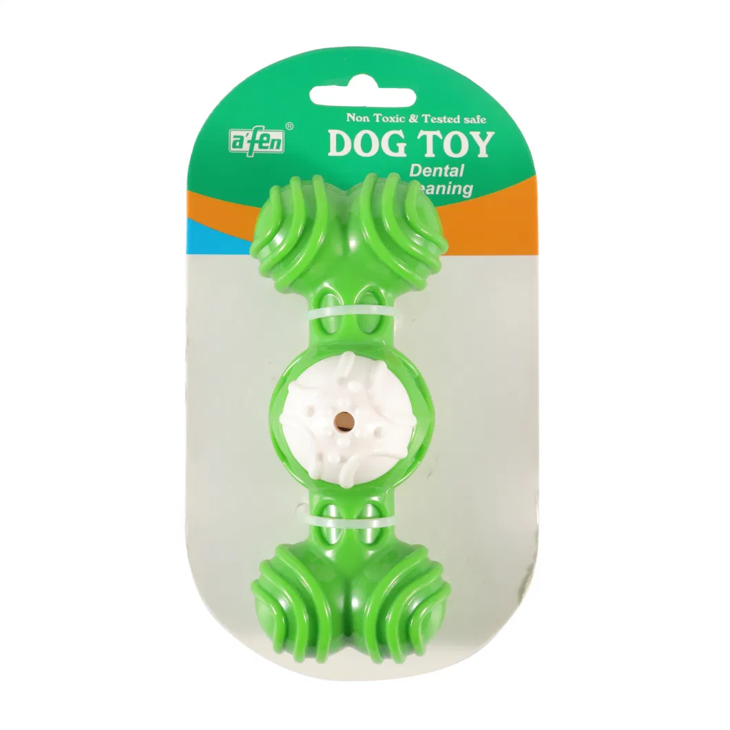 Green Color OEM Most Tough Dog Toys TPR Plastic Grind Teeth Aggressive Chewer Pet Toys