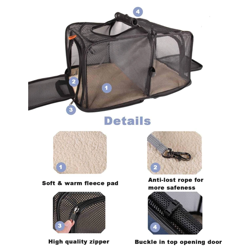 Foldable Pop-up Pet Carrier Collapsible Soft Sides Pet Crate for Medium Cats Small Dogs Rabbits Pet House