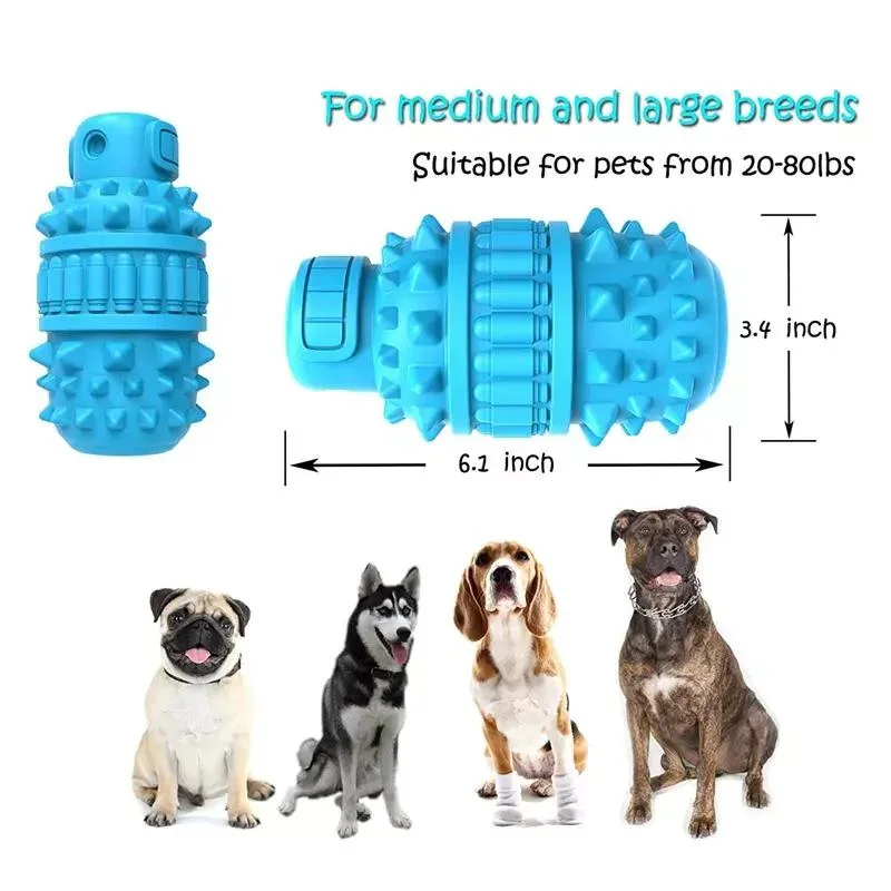 Rubber Squeaky Dog Chew Toy for Aggressive Chewers Dog Teeth Cleaning Toy