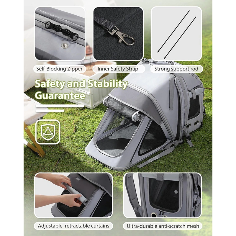 Expandable Detachable Pet Carrier Backpack for Small Dogs Travel Hiking Camping