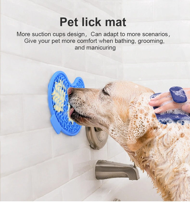 Pet Dog Food Mat Travel Sniffing Suction Cups Silicone Dog Lick Mat Pads for Boredom Reducer