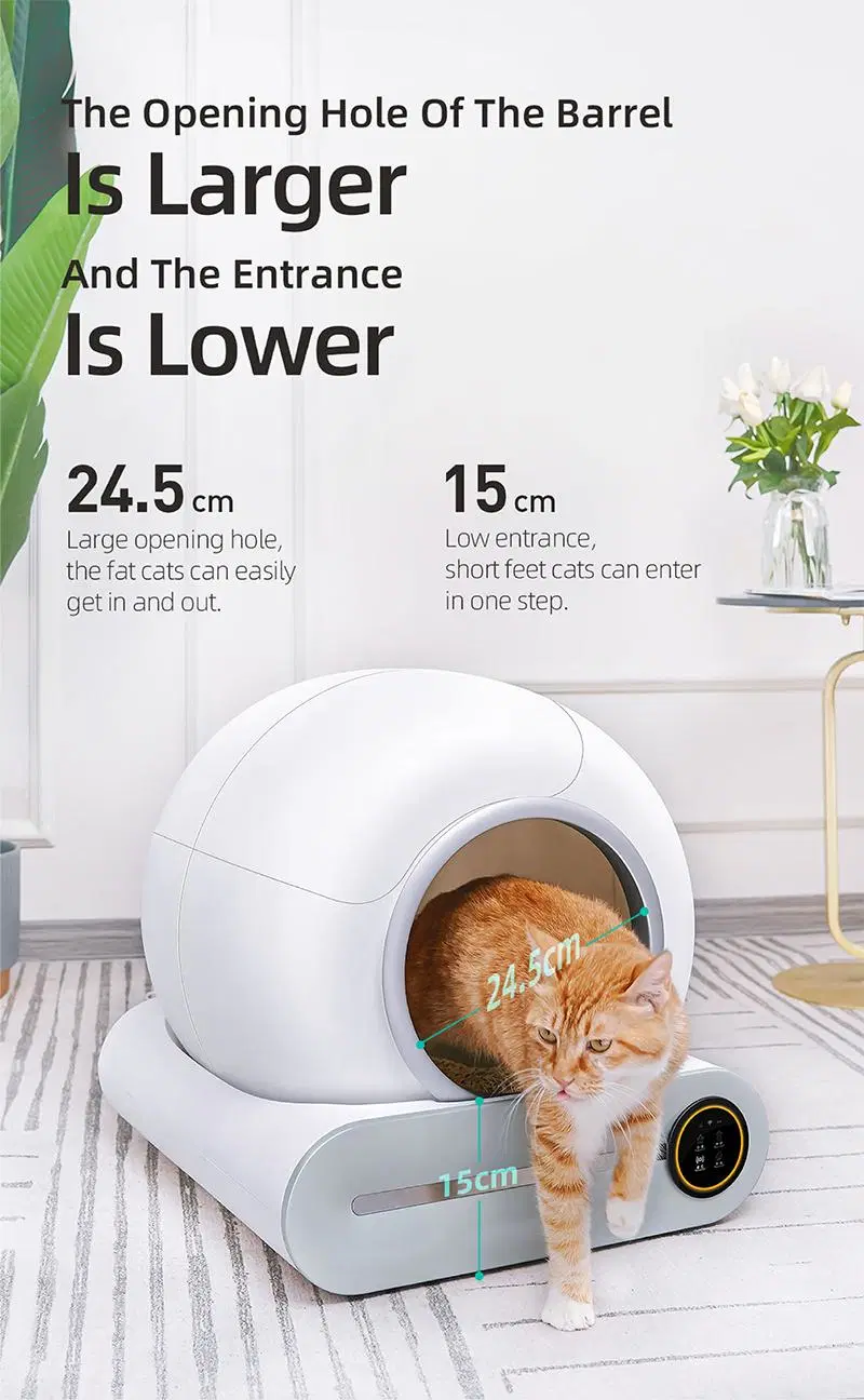 2023 Customized Multi Color Electronic Auto Clean Big Automatic Enclosed Cat Litter Toilet Box with Big Waste Bin