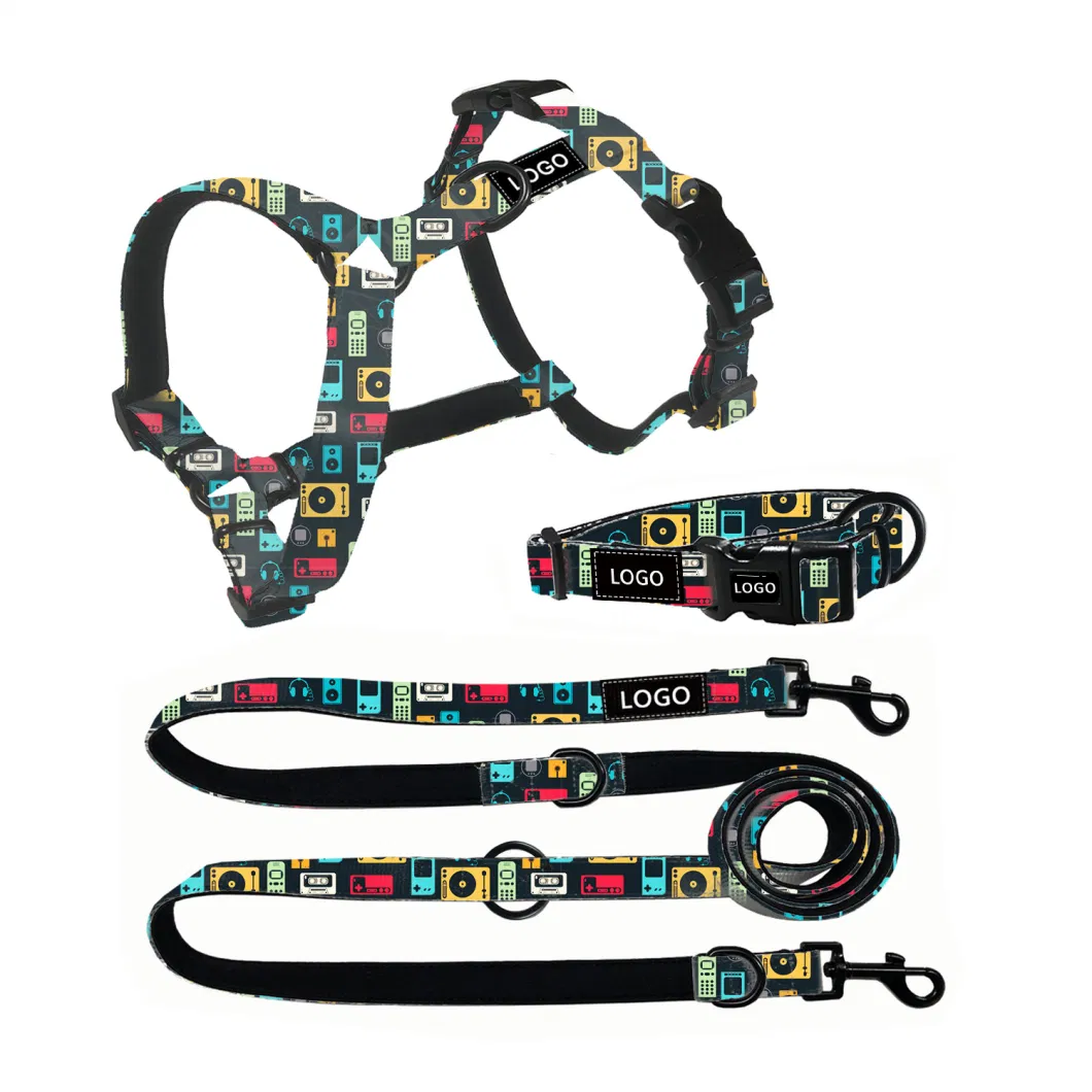 Wholesale Personalized Dog Collar and Leash High Quality Sublimation Dog Harness