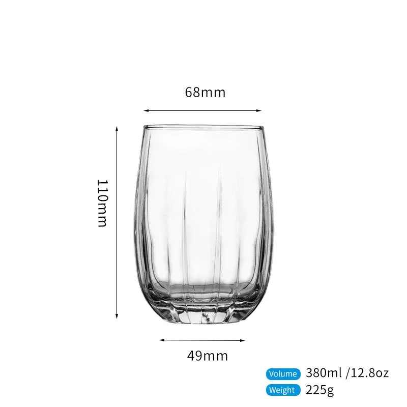 12.9oz 380ml Wine Compost Glass Mug Clear Drink Tumblers