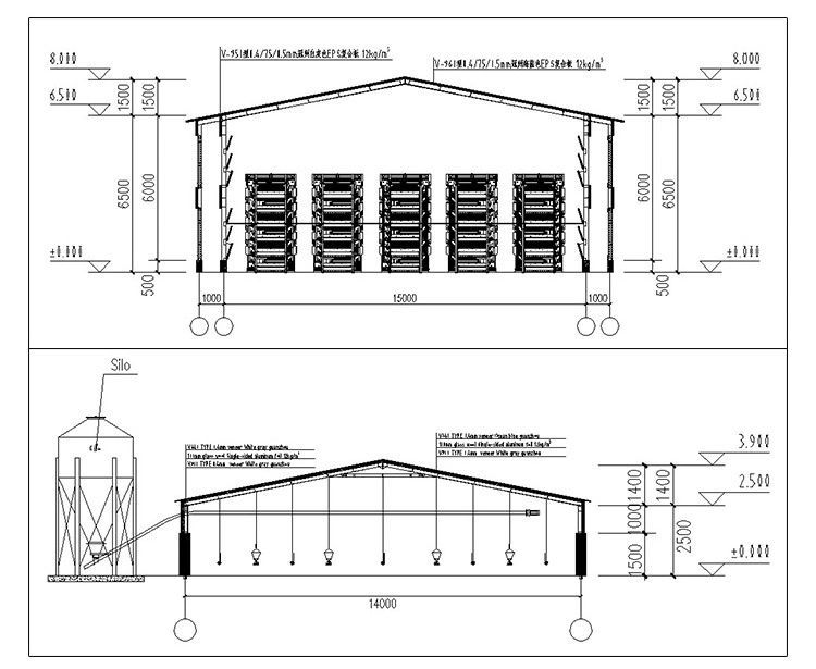 Prefabricated/Prefab Poultry/Chicken/Pig/Cow/Goat/Cattle/Hangar/Storage/Workshop Frame Steel Material Construction Structure Shed for Farm/Garden Roof Wall