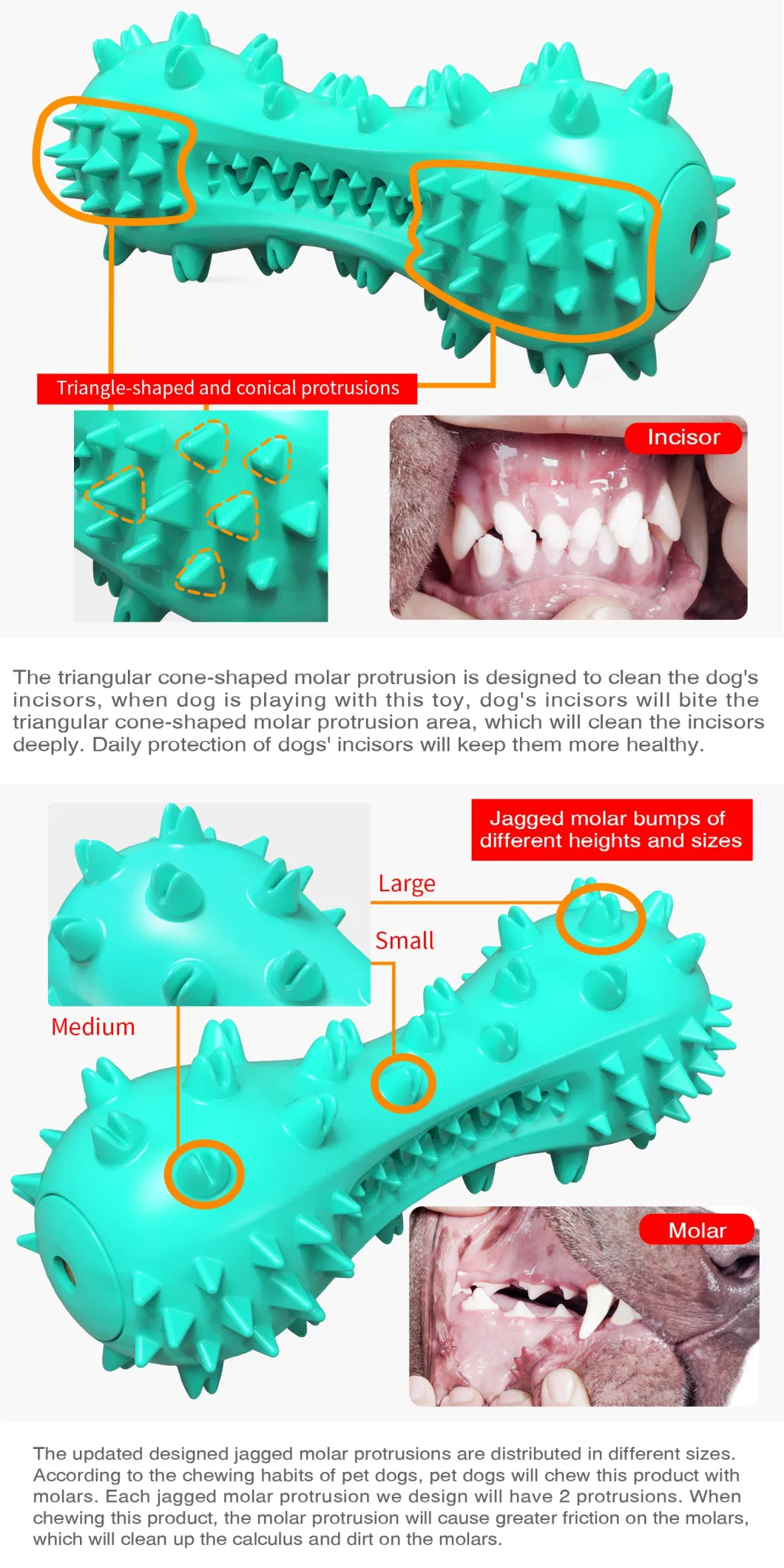 Voovpet Dog Chew Toys for Aggressive Chewers, Squeaky Dog Toys, Multifunction Teeth Cleaning and Gum Massage Toys for Medium Large Dogs.