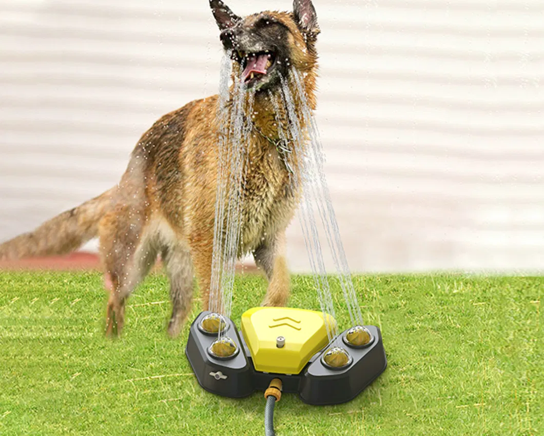 Multifunctional Water Dispenser Splitter Dog Step-on 4 Nozzles Activated Automatic Foot Pedal Sprinkler Drinking Feeder Wbb17962